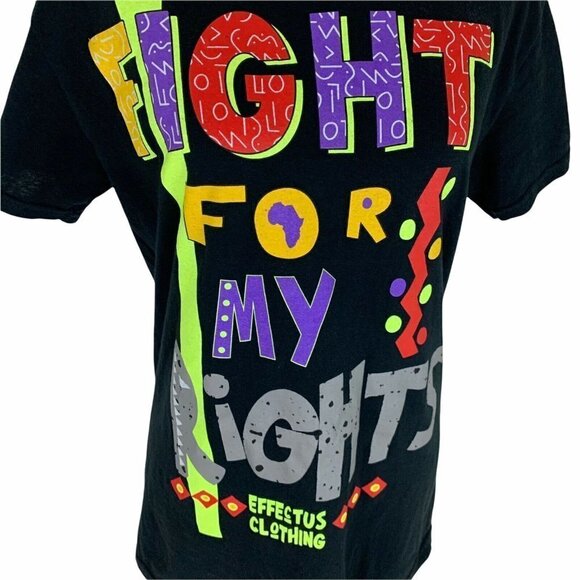 Effectus Clothing Men's S Small Crewneck T-Shirt "Fight for my Rights" Cotton - Picture 2 of 7